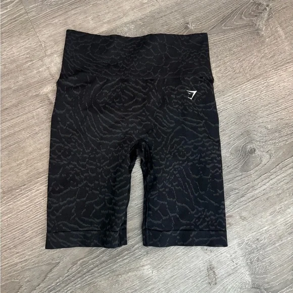 Gymshark Black Patterned Bike Shorts - Picture 4 of 5